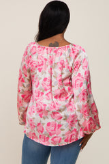 Pink Rose Silky Plus Blouse