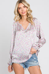 White Micro Floral Maternity Blouse