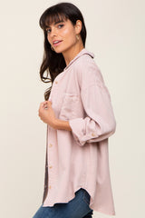 Mauve Button Down Top