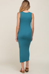 Emerald Fitted Maternity Midi Dress