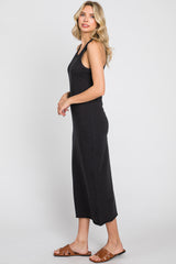 Black Racerback Fitted Midi Dress