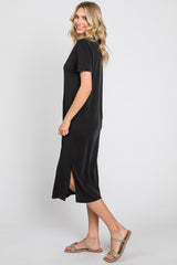 Black Shift Midi Dress