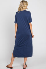 Navy Shift Midi Dress