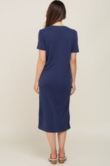 Navy Midi T-Shirt Maternity Dress