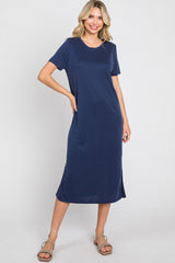 Navy Midi T-Shirt Maternity Dress