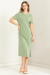 Green Midi T-Shirt Dress