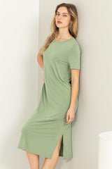 Green Midi T-Shirt Dress