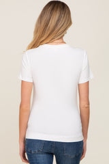 White Short Sleeve Maternity Top