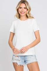 White Short Sleeve Maternity Top