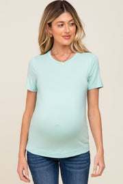 Mint Short Sleeve Maternity Top