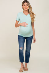 Mint Short Sleeve Maternity Top