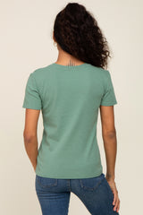 Green Short Sleeve Top