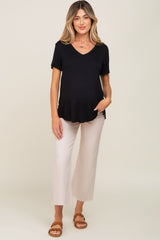 Black V-Neck Maternity Tee