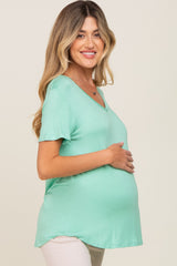 Mint V-Neck Maternity Tee