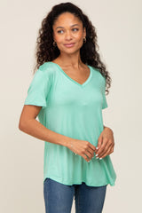 Mint V-Neck Maternity Tee