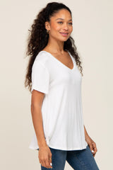 White V-Neck Tee