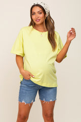 Lime Oversized Rolled Short Sleeve Maternity Top