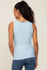 Light Blue Sleeveless Ribbed Top