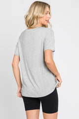 Heather Grey V-Neck Basic Top