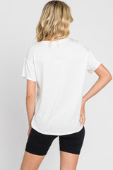 Ivory V-Neck Basic Top