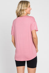 Pink V-Neck Basic Top