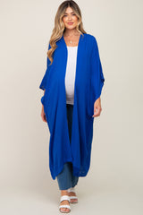 Royal Blue Open Front Long Maternity Coverup