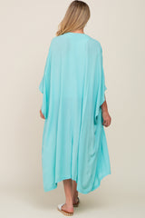 Mint Green Open Front Long Maternity Coverup