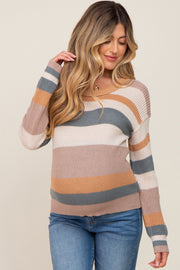 Multi-Color Striped Maternity Sweater