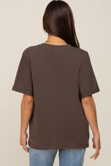 Olive Oversized Pocket Front Short Sleeve Maternity Top