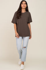 Olive Oversized Pocket Front Short Sleeve Top