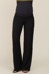 Black Basic Maternity Wide Leg Trousers