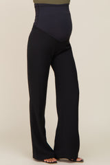 Black Basic Maternity Wide Leg Trousers