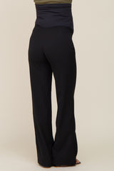 Black Basic Maternity Wide Leg Trousers