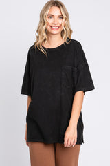 Black Exposed Seam Pocket T-Shirt