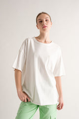 White Exposed Seam Pocket T-Shirt