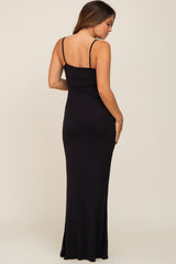 Black Basic Maternity Maxi Dress