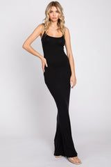 Black Basic Maternity Maxi Dress