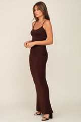 Brown Basic Maxi Dress