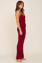 Burgundy Basic Maxi Dress