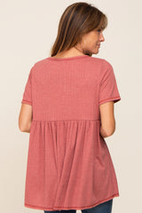 Red V Neck Top