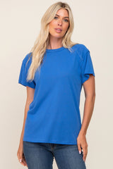 Royal Blue Raw Hem Tee