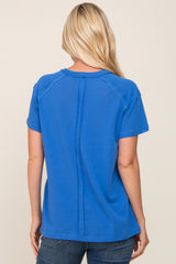 Royal Blue Raw Hem Tee