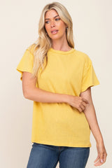 Yellow Raw Hem Tee