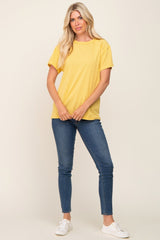 Yellow Raw Hem Tee