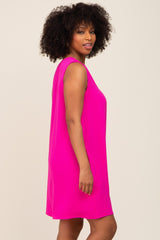 Fuchsia Sleeveless Pocketed Dress