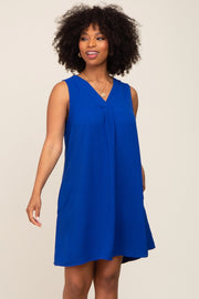 Royal Sleeveless Pocketed Dress