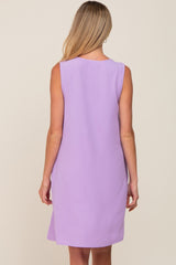 Lavender Sleeveless Pocketed Maternity Dress