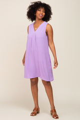 Lavender Sleeveless Pocketed Dress