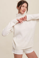 Cream Ultra Soft Mock Neck Maternity Sweater