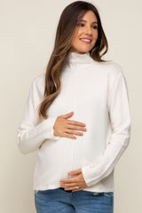 Cream Ultra Soft Mock Neck Maternity Sweater